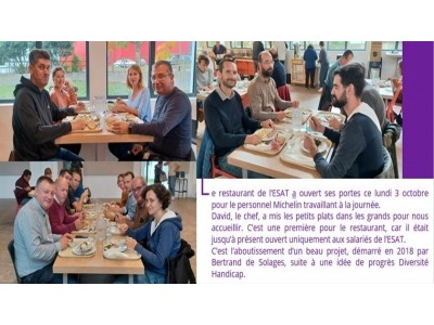 [ESAT DE VANNES] Les salariés de chez Michelin apprécient déjeuner au nouveau restaurant !